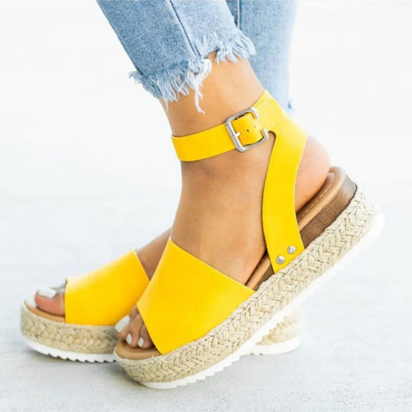 Jimena | Sandalias de mujer con plataforma y tira ajustable al tobillo