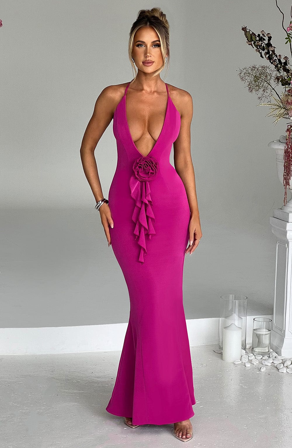 Vestido Maxi Constantina - Rosa Fucsia