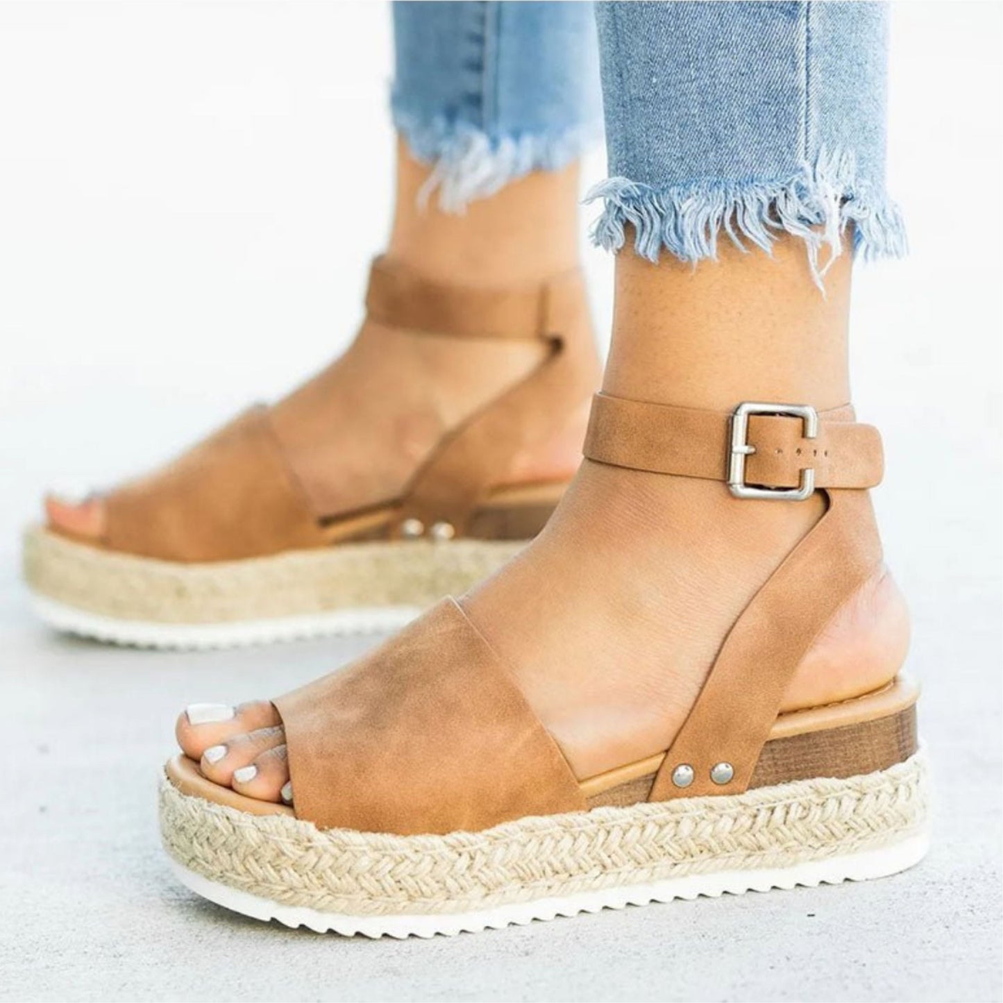 Jimena | Sandalias de mujer con plataforma y tira ajustable al tobillo