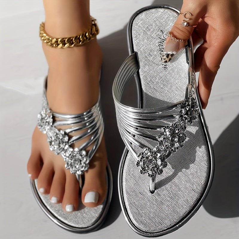Victoria | Sandalias con flores de diamantes