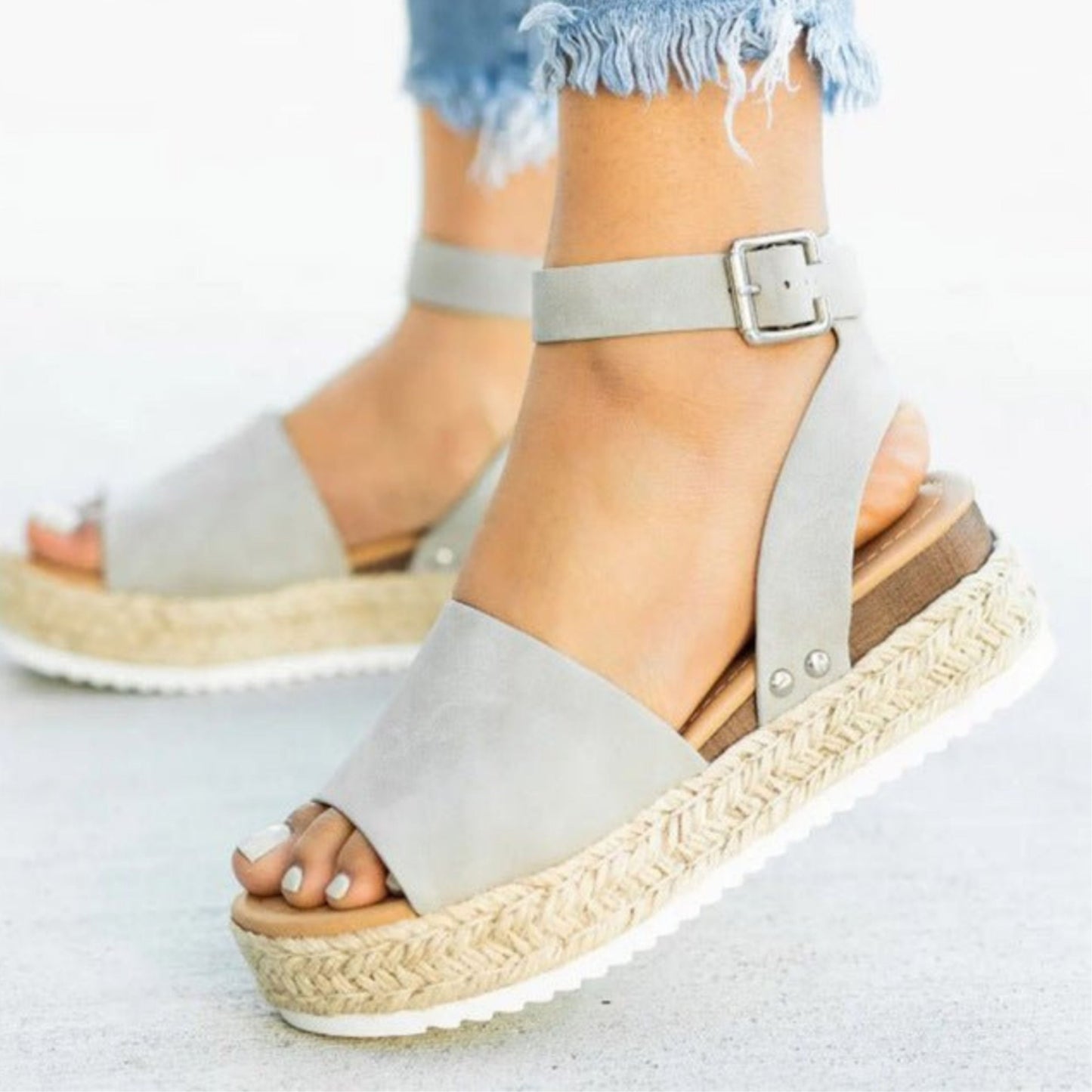 Jimena | Sandalias de mujer con plataforma y tira ajustable al tobillo