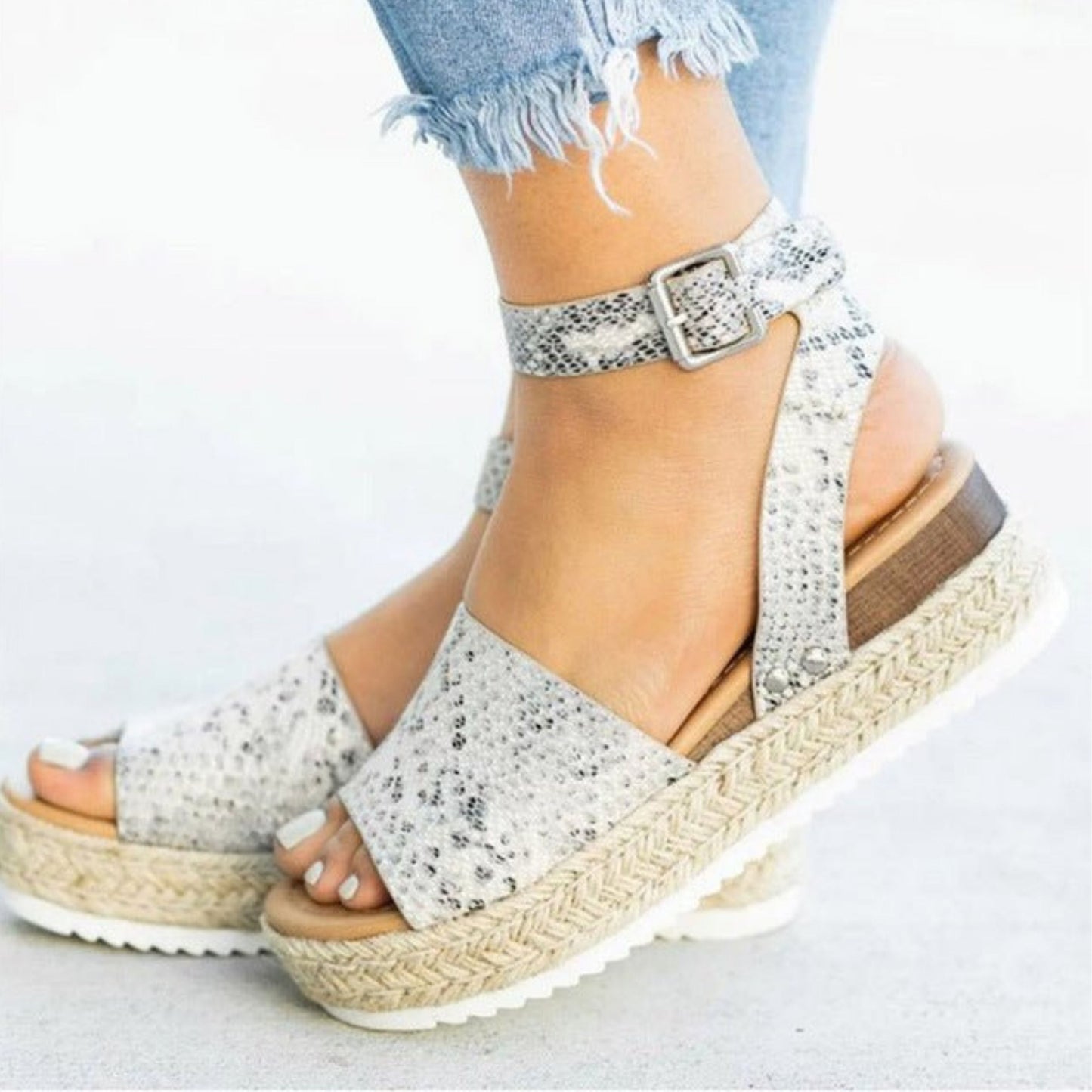 Jimena | Sandalias de mujer con plataforma y tira ajustable al tobillo