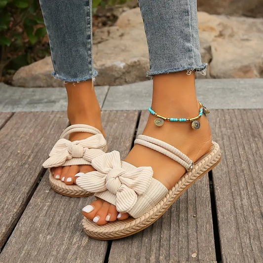 Teresa | Sandalias planas elegantes con lazo