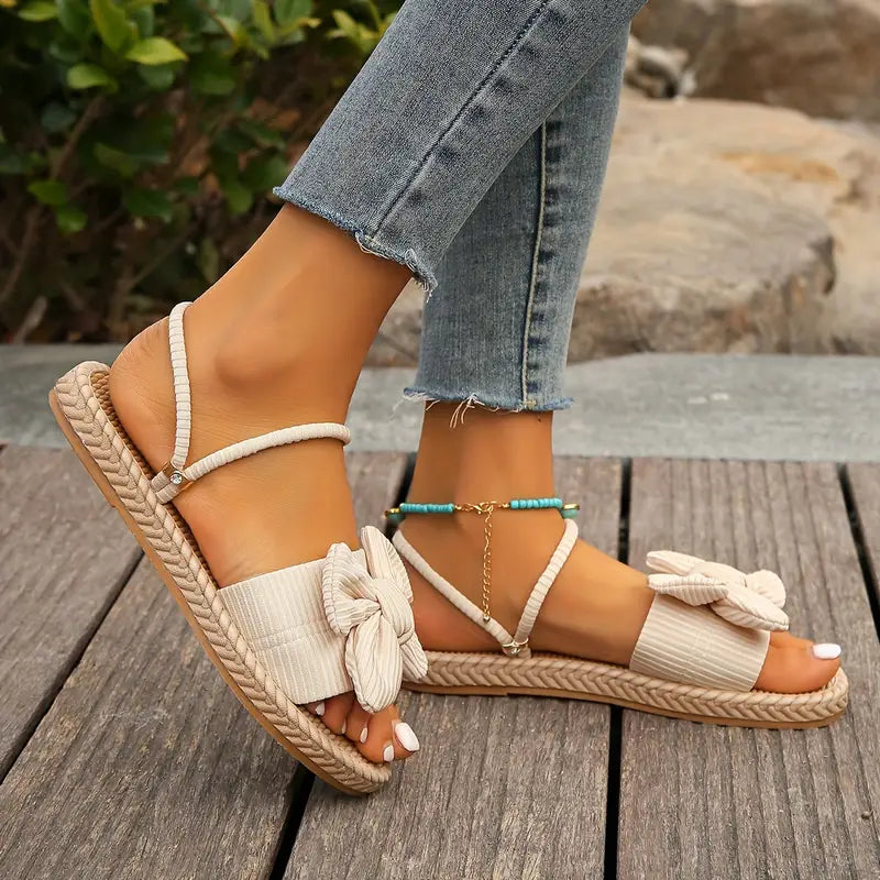 Teresa | Sandalias planas elegantes con lazo