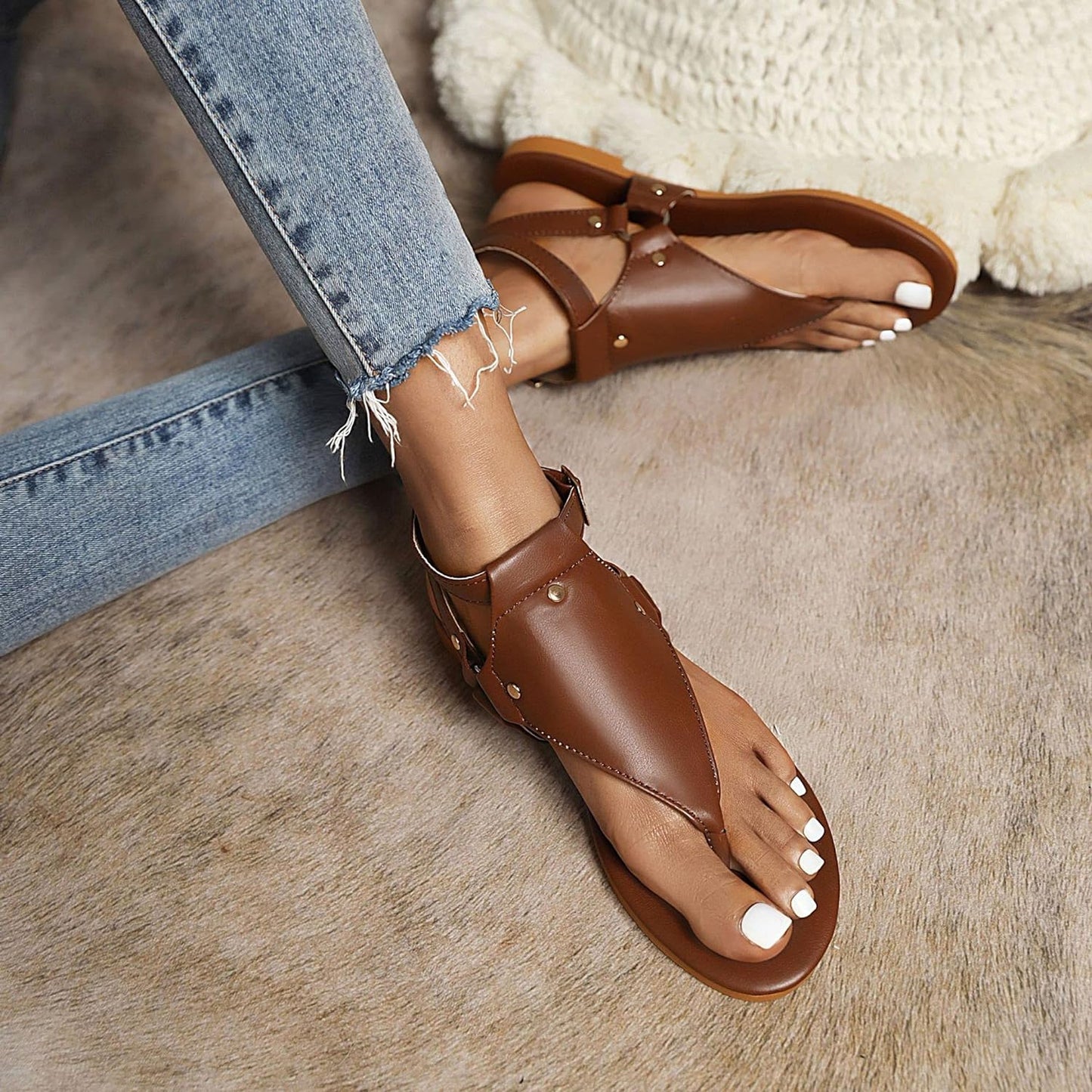 Praefke | Sandalias planas de moda para mujer