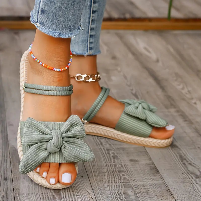 Teresa | Sandalias planas elegantes con lazo