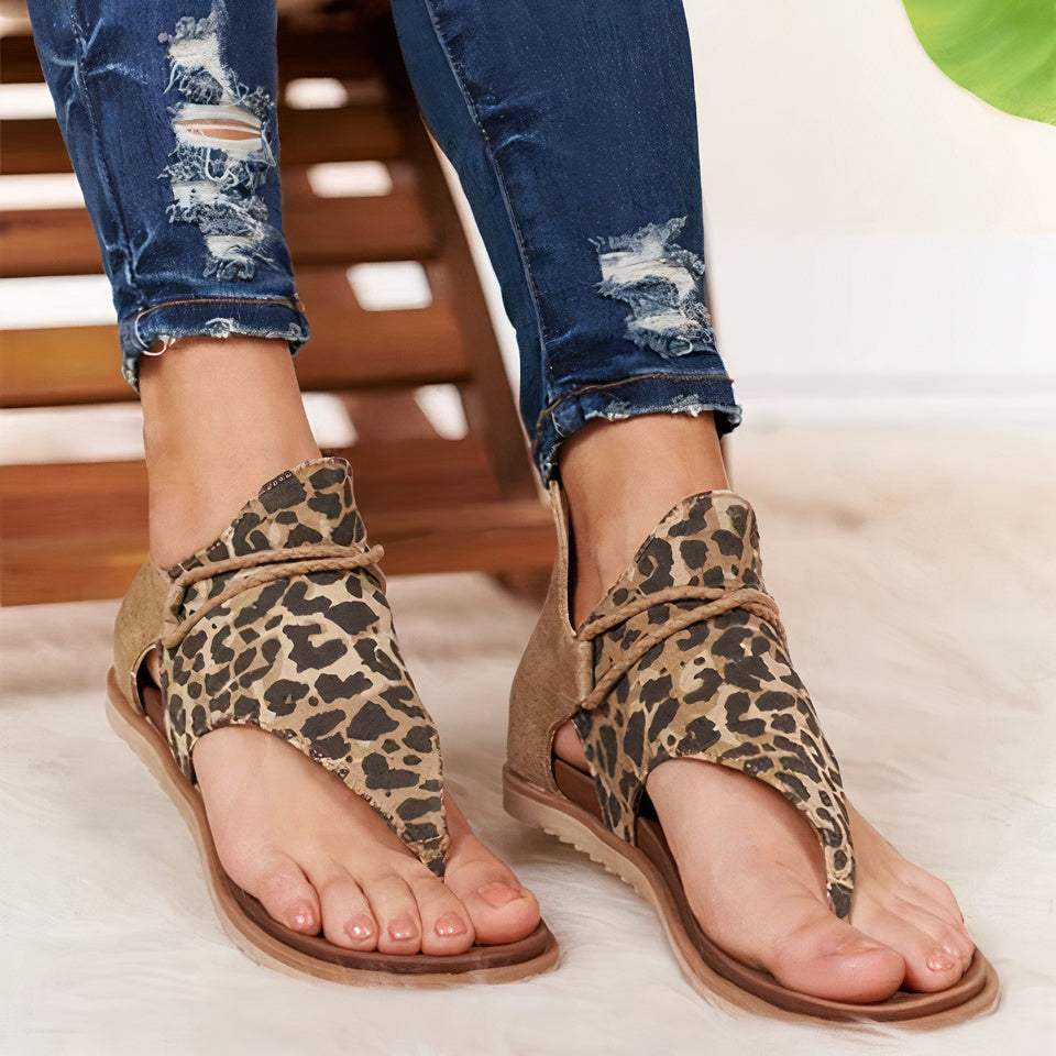 Paula | Sandalias Boho Estampado Animal