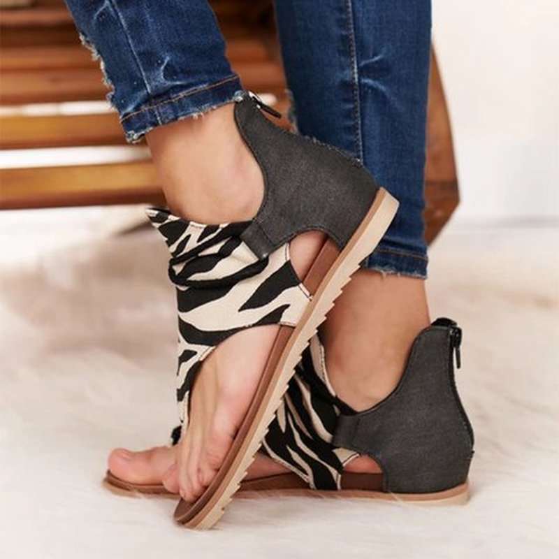 Casandra | Sandalias Boho Estampado Animal