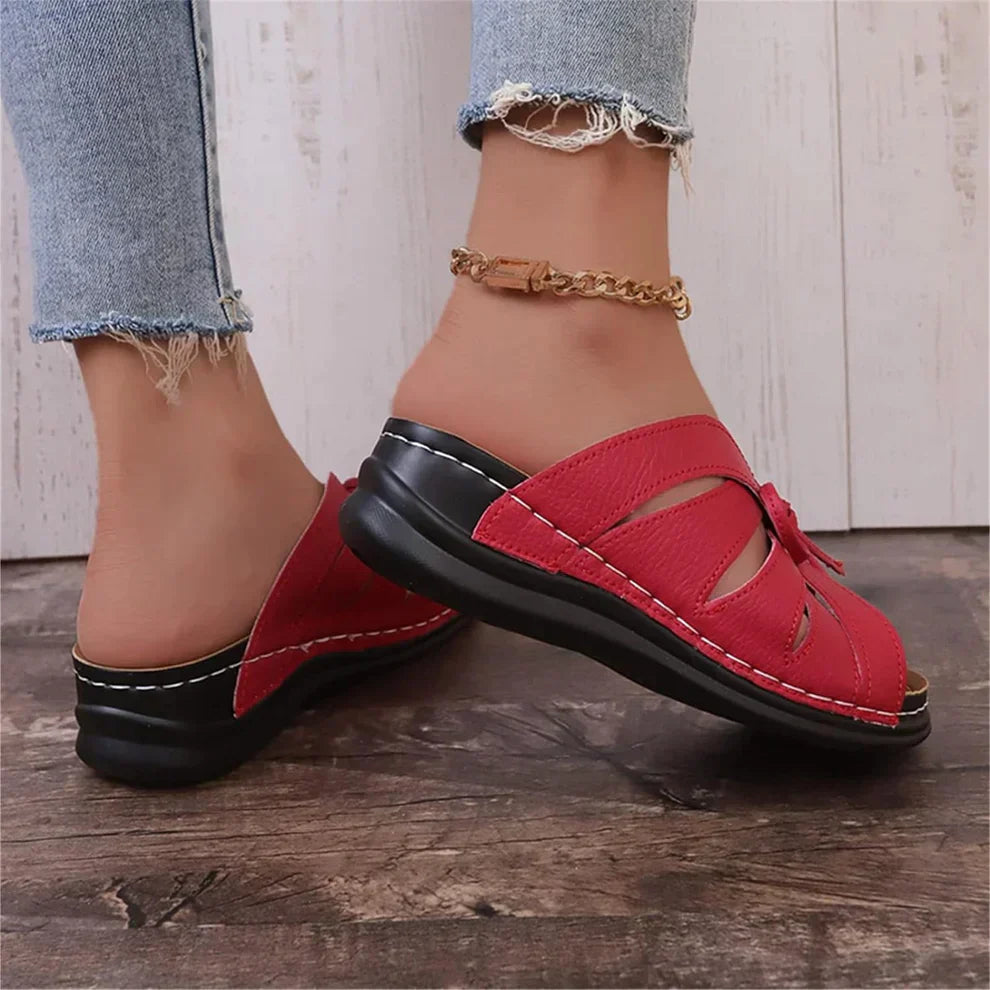 Zenda | Sandalias cómodas con pajarita.