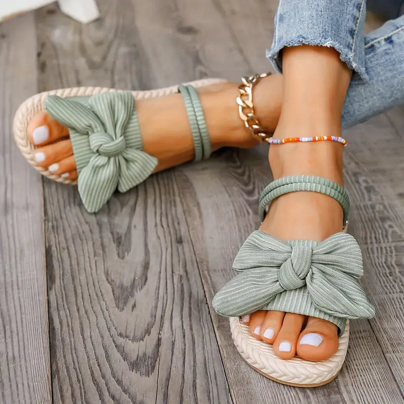 Teresa | Sandalias planas elegantes con lazo