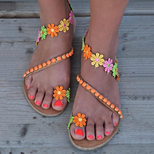 Claudia | Sandalias bohemias florales