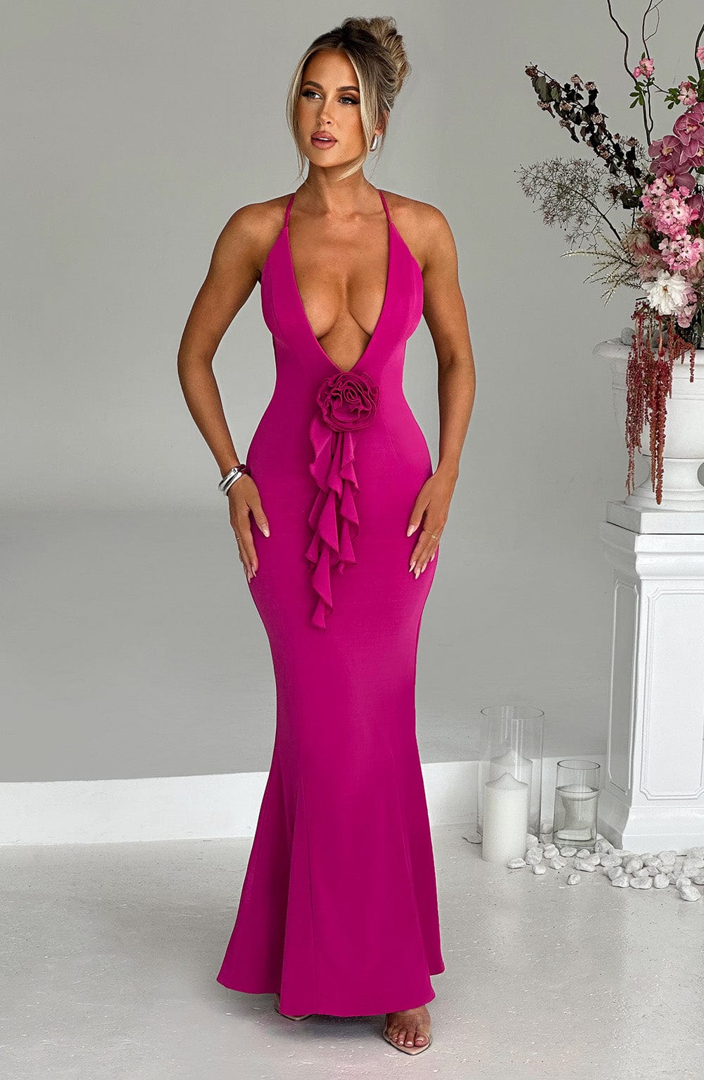 Vestido Maxi Constantina - Rosa Fucsia