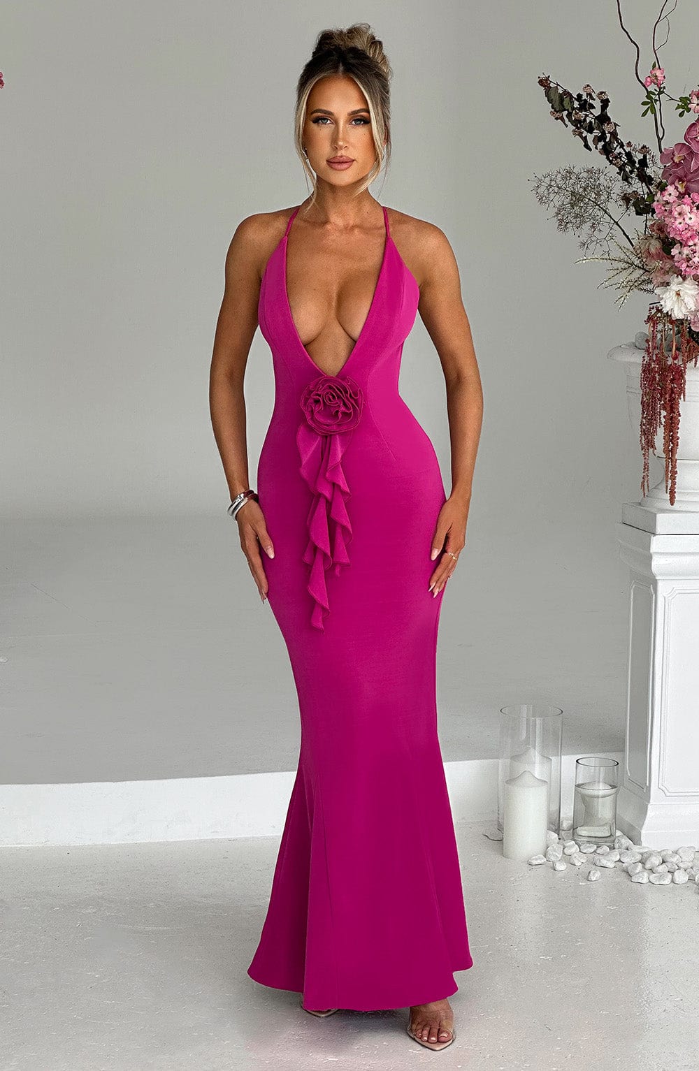 Vestido Maxi Constantina - Rosa Fucsia