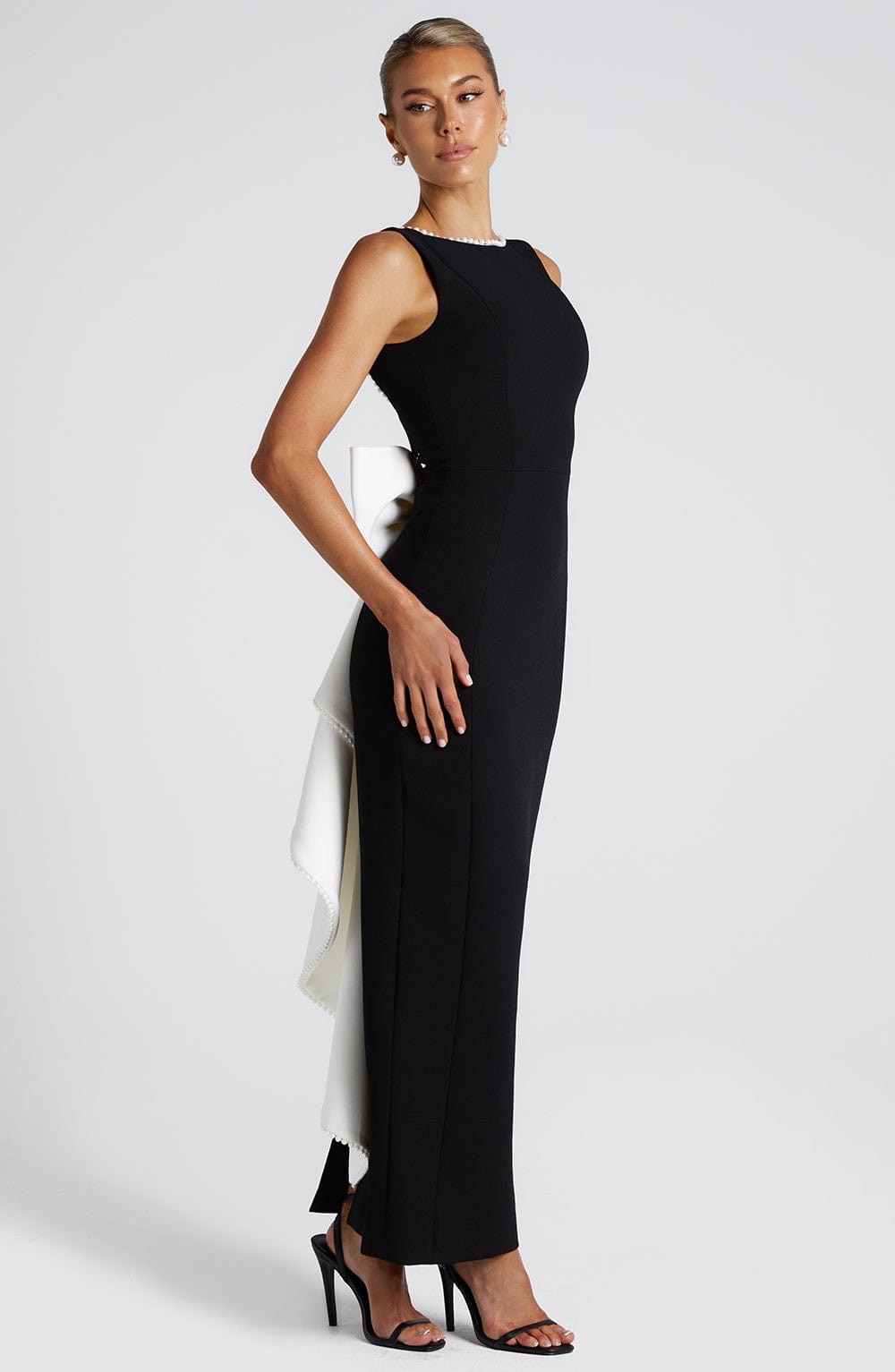 Vestido Midaxi Lana - Negro/Blanco