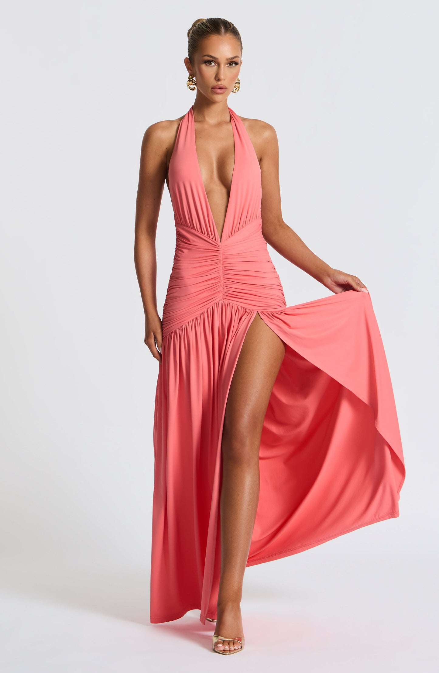 Vestido Maxi Melania - Rosa Coral