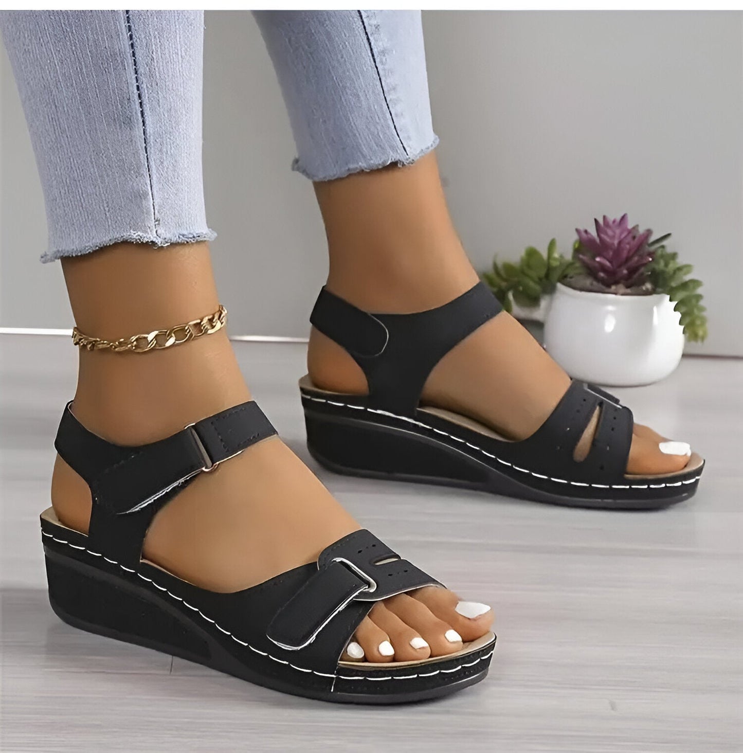 Allison | Sandalias de cuña suaves y elegantes